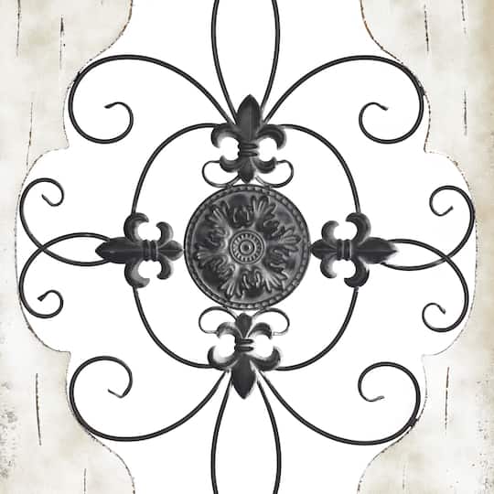 Cream & Brown French Wood & Metal Wall Décor